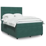 vidaXL Sommier à lattes de lit et matelas Vert foncé 140x190cm Velours