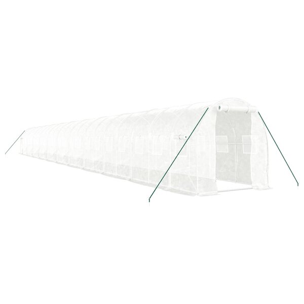 vidaXL Serre avec cadre en acier blanc 44 m² 22x2x2 m