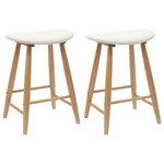 vidaXL Chaises de salle à manger 2 Pièces Naturel 46 x 37 x 63 cm