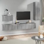 vidaXL Ensemble de meubles TV 4 Pièces Sonoma gris Bois d'ingénierie