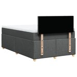 vidaXL Sommier à lattes de lit avec matelas Gris foncé 120x200cm Tissu