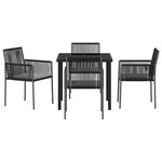 vidaXL Ensemble de salle à manger pour jardin 5 Pièces Noir Poly rotin