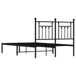 vidaXL Cadre de lit métal avec tête de lit noir 135x190 cm