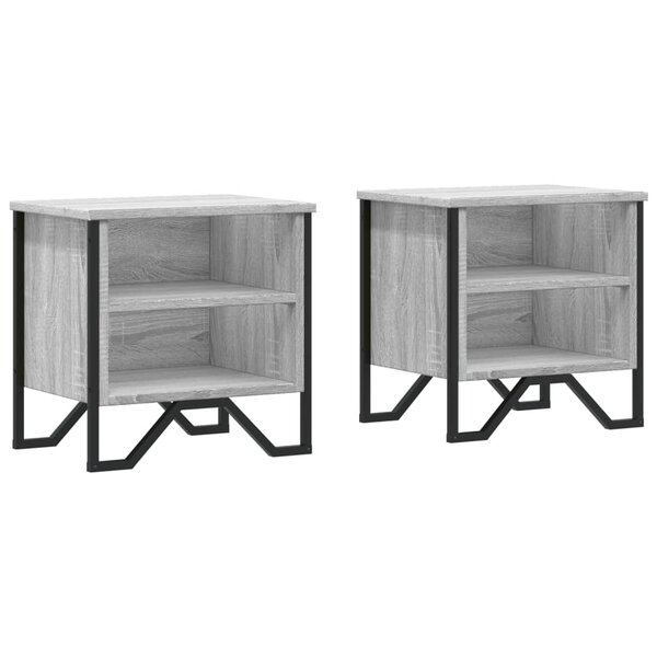 vidaXL Tables de chevet 2 Pièces sonoma gris 40x30x40cm bois d'ingénierie