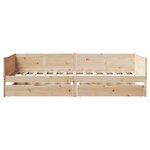 vidaXL Lit de jour avec tiroirs sans matelas 80x200 cm bois massif