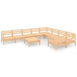 vidaXL Salon de jardin 10 Pièces Bois de pin massif