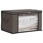 vidaXL Boîte de rangement avec fenêtre latérale transparente Gris