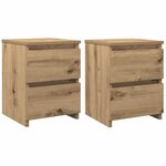 vidaXL Tables de chevet 2 Pièces chêne artisanal bois d'ingénierie
