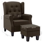vidaXL Fauteuil avec repose-pied Marron Tissu