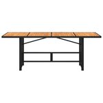 vidaXL Table de jardin et dessus en bois d'acacia noir résine tressée