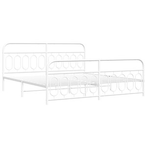 vidaXL Cadre de lit métal avec tête de lit/pied de lit blanc 200x200cm