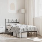 vidaXL Cadre de lit métal sans matelas avec tête de lit noir 80x200 cm