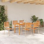 vidaXL Ensemble de salle à manger pour jardin 7 Pièces Beige