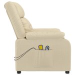 vidaXL Fauteuil électrique de massage Crème Tissu