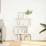 vidaXL Bibliothèque séparateur de pièce à 3 niveaux Blanc 70 x 24 x 97 cm Bois d'ingénierie