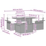 vidaXL Ensemble de canapé de jardin avec coussin 5 Pièces Noir et bleu