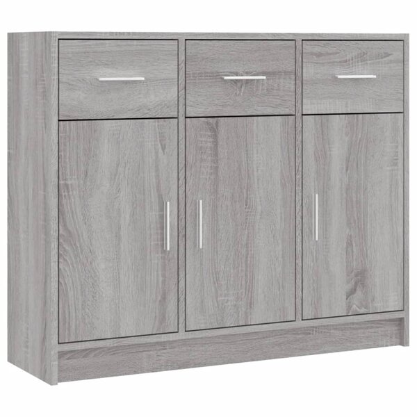 vidaXL Buffet sonoma gris 91x28x75 cm bois d'ingénierie