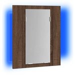 vidaXL Armoire à miroir LED de salle de bain chêne marron 40x12x45 cm