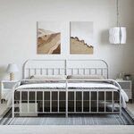 vidaXL Cadre de lit métal sans matelas et pied de lit blanc 193x203 cm