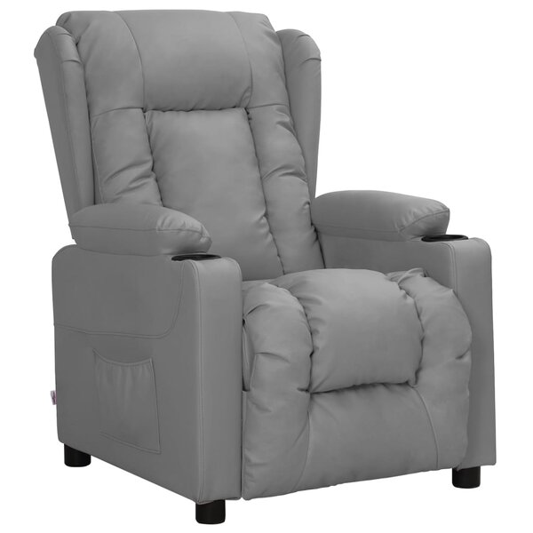 vidaXL Fauteuil inclinable Gris Similicuir