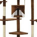 vidaXL Arbre à chat avec griffoirs en sisal 203 cm Marron et Blanc
