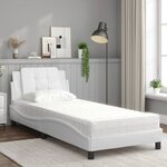 vidaXL Cadre de lit sans matelas Zadar blanc 100x200 cm similicuir