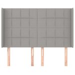 vidaXL Tête de lit avec oreilles Gris clair 147x16x118/128 cm Tissu
