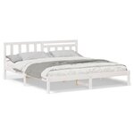 vidaXL Cadre de lit Blanc 200 x 200 cm Bois massif en pin