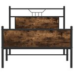 vidaXL Cadre de lit sans matelas chêne fumé 107x203 cm bois ingénierie
