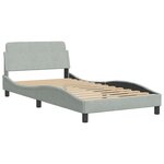 vidaXL Cadre de lit Dover gris clair 100x203 cm velours