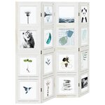 vidaXL Cloison de séparation 4 panneaux blanc bois de paulownia massif