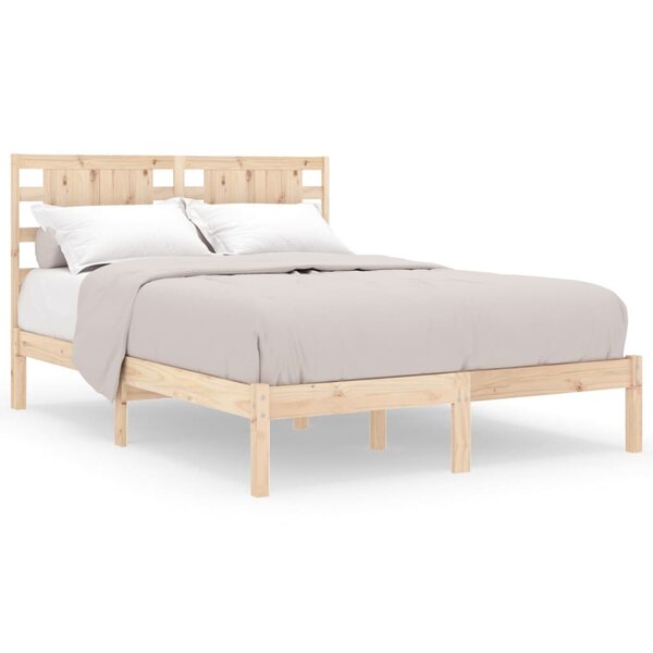 vidaXL Cadre de lit bois massif 135x190 cm double