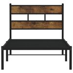 vidaXL Cadre de lit en métal sans matelas chêne fumé 80x200 cm