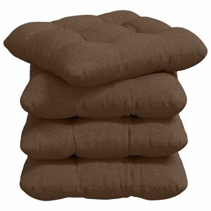 vidaXL Coussins de siège 4 Pièces Marron 45 x 45 x 12 cm tissu