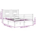 vidaXL Cadre de lit sans matelas 120x200 cm bois massif