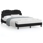vidaXL Lit avec matelas noir 120x200 cm similicuir