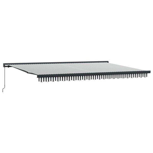 vidaXL Auvent rétractable anthracite et blanc 5x3 m tissu et aluminium