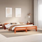 vidaXL Cadre de lit sans matelas cire marron 180x200cm bois pin massif