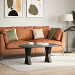 vidaXL Pieds de table basse en forme de X  2 pièces  noir  38 x (42-43) cm  acier