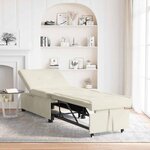 vidaXL Canapé-lit 3-en-1 en velours crème