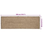 vidaXL Tapis Naturel et noir 80 x 300 cm Jute