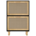 vidaXL Armoire à chaussures Noir 52x25x80 cm Bois d'ingénierie/rotin