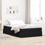 vidaXL Lit avec rangement et matelas Noir 120 x 190 cm Velours