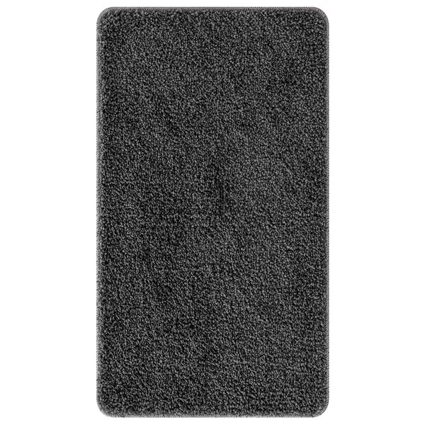 Tapis de bain rectangulaire gris foncé 70x120 cm en polypropylène antidérapant