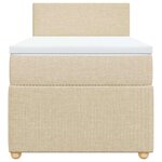vidaXL Sommier à lattes de lit avec matelas Crème 80x200 cm Tissu