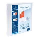 Classeur Personnalisable Rigide 2 Poches Kreacover - 4 Anneaux En D 16mm - A4 Maxi - Blanc - Exacompta