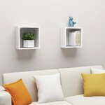 vidaXL Étagères cube murales 2 Pièces Blanc 30x15x30 cm