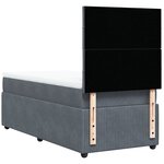 vidaXL Sommier à lattes de lit et matelas Gris foncé 90x200 cm Velours