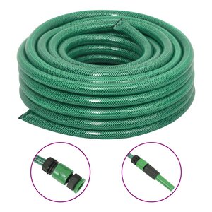 vidaXL Tuyau d'arrosage avec jeu de raccords vert 0 75" 10 m PVC