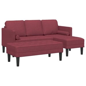 vidaXL Ensemble de Canapés 2 Pièces Rouge bordeaux 173 x 131 x 67 cm